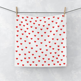 Valentine's Red Hearts Face Towel - 0