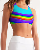 Rainbowbrite Aqua Ladies Seamless Sports Bra-4