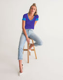Blue Turqu Ladies V-Neck Tee-6