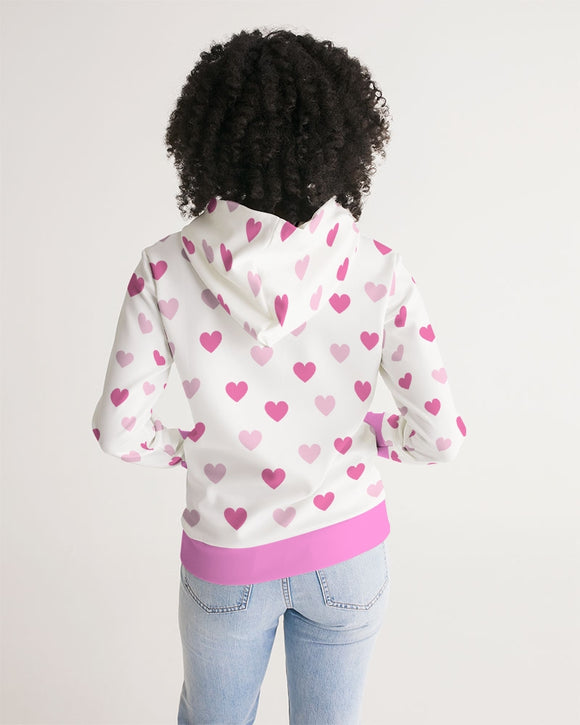 Pink Hearts Ladies Hoodie
