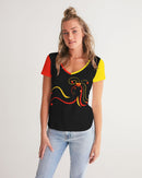 Don't Forget To Stretch Ladies V-Neck Tee-3