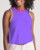 Cali Flower Ladies Cropped Tank-2