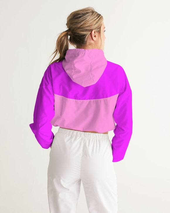 Pink Pink Ladies Cropped Windbreaker