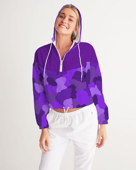Purple Fusion Ladies Cropped Windbreaker - 0