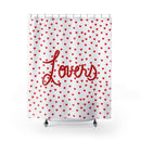 Valentine's Red Hearts Lovers Shower Curtains-1