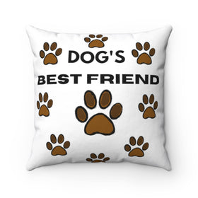Dog's Best Friend Spun Polyester Square Pillow