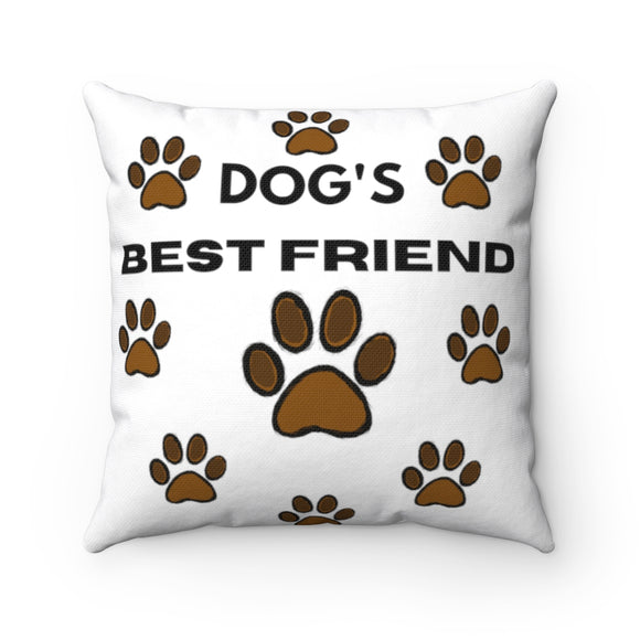 Dog's Best Friend Spun Polyester Square Pillow