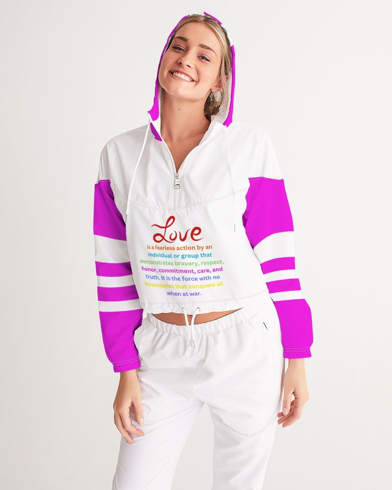 LOVE IS Ladies Cropped Windbreaker