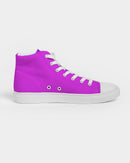 Solid Hot Pink Ladies Hightop Canvas Shoe-6