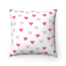 Pink Hearts Spun Polyester Square Pillow-1