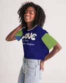 Love Is The Greatest Religion Ladies Lounge Cropped Tee-3