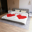 Valentine's Big Red Hearts Lovers Microfiber Duvet Cover-6