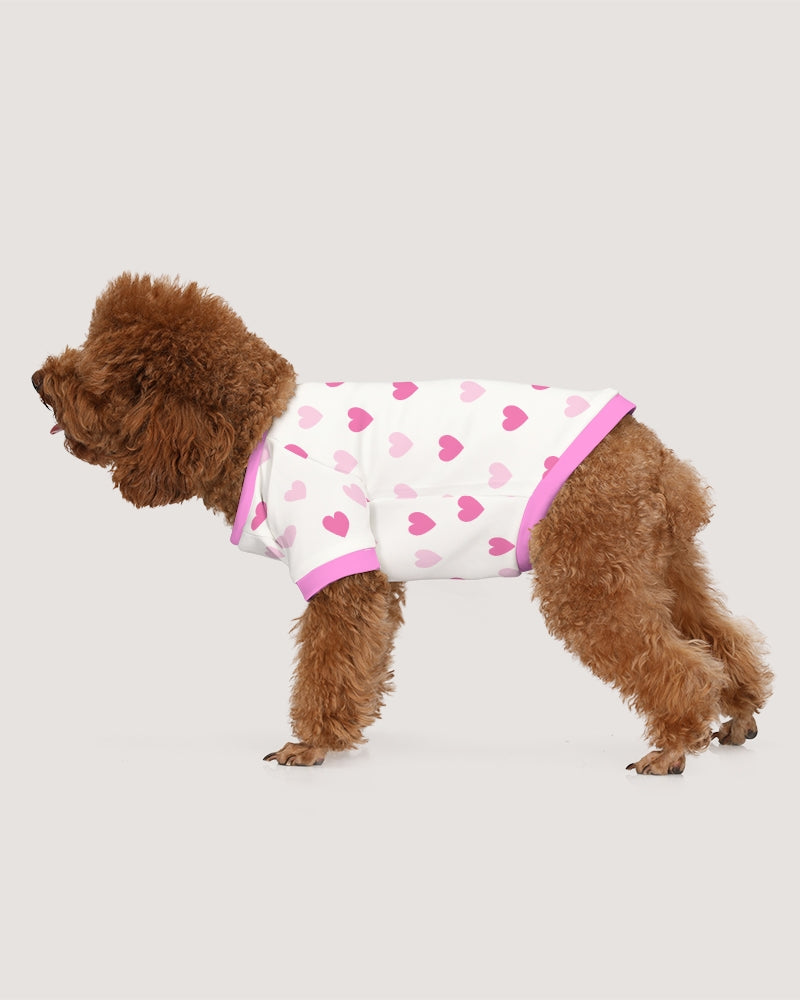 Pink Hearts Doggie Tee