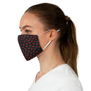 Valentine's Red Hearts Black Fabric Face Mask-2