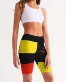 Don't Forget To Stretch Ladies Mid-Rise Bike Shorts-2