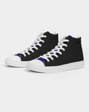 Black and Blue Hightop Men's Shoes-3