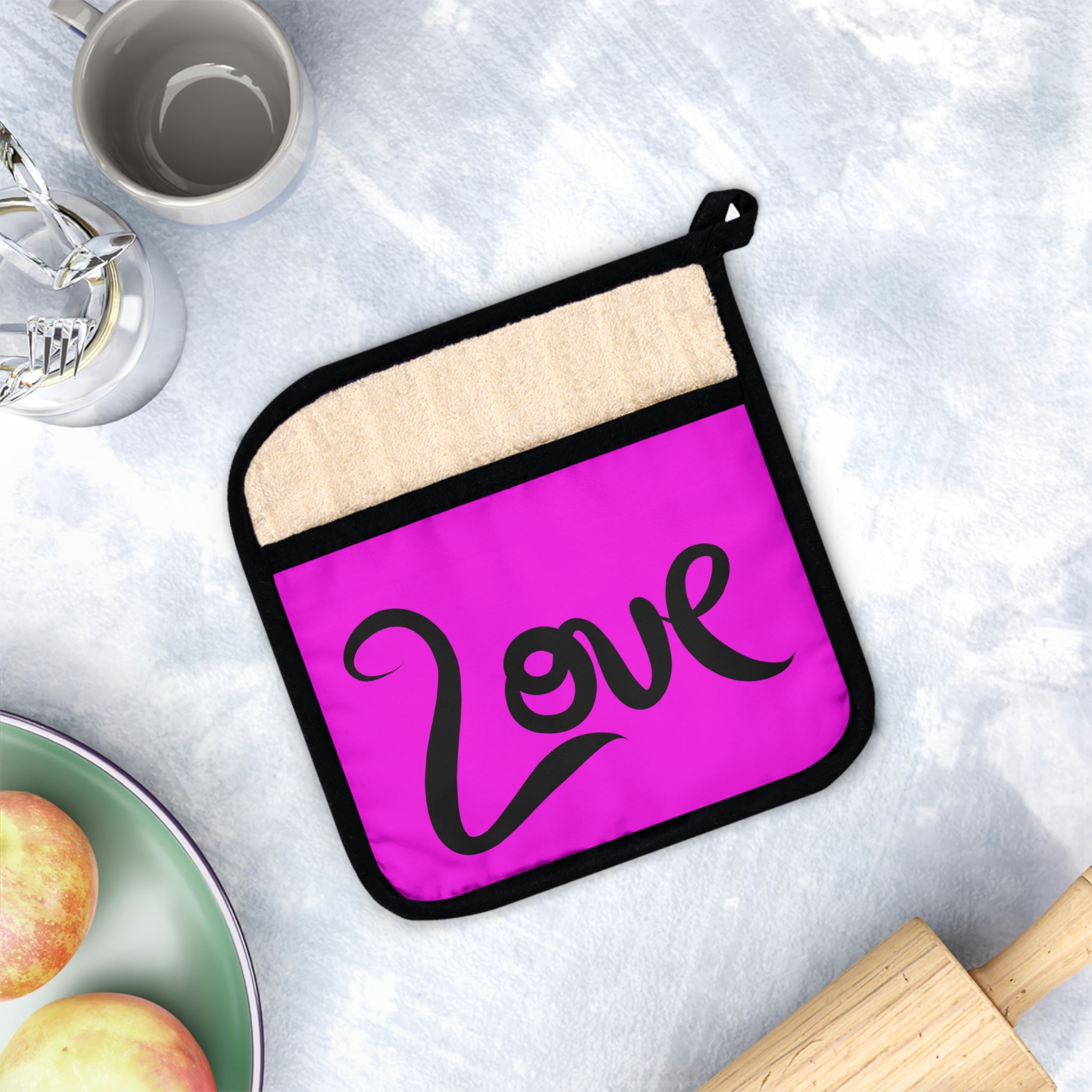 LOVE Pot Holder with Pocket