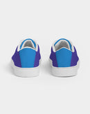 Blue Turqu Ladies Faux-Leather Sneakers-5
