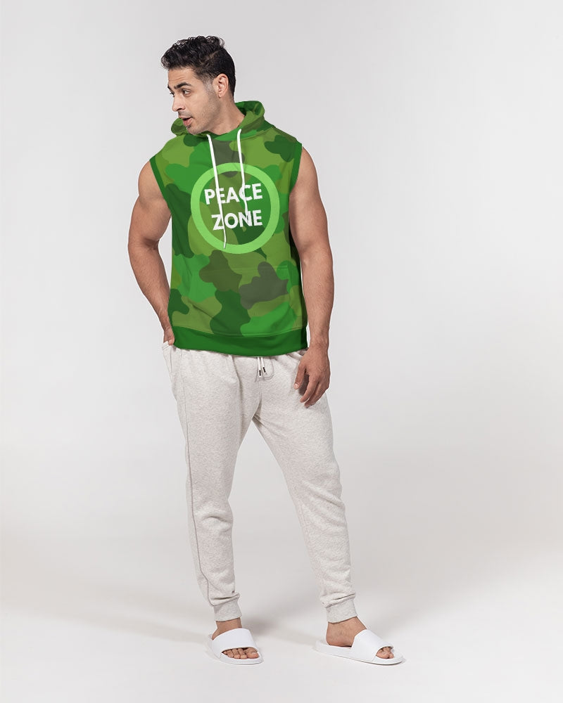 Green Fusion Men's Sleeveless Hoodie