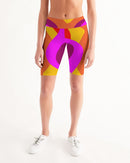 Bright Swirl Ladies Mid-Rise Bike Shorts-1