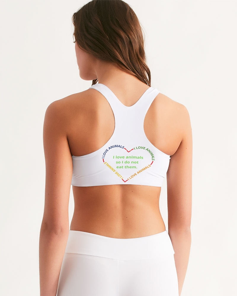 Vegan Heart Ladies Seamless Sports Bra