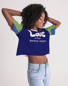 Love Is The Greatest Religion Ladies Lounge Cropped Tee - 0