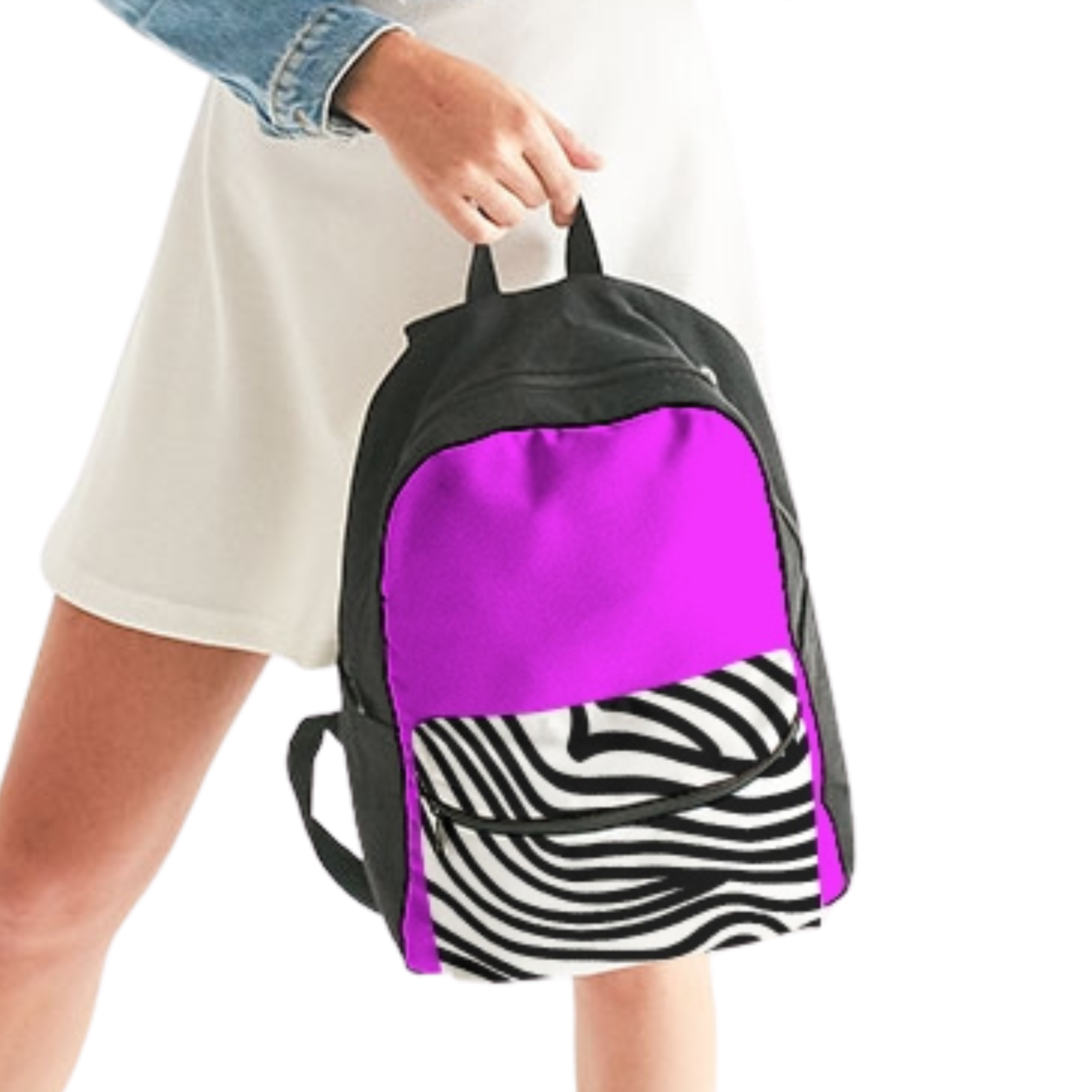 Zebra Hot Pink Girls Small Canvas Back Pack