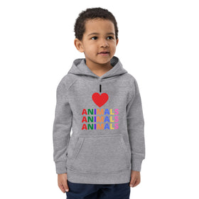Buy grey-melange I LOVE ANIMALS Boys HOODIE