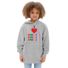 I LOVE ANIMALS Boys Fleece Hoodie