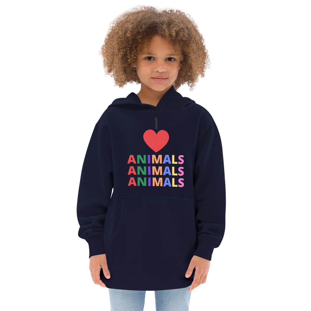 I LOVE ANIMALS Boys Fleece Hoodie