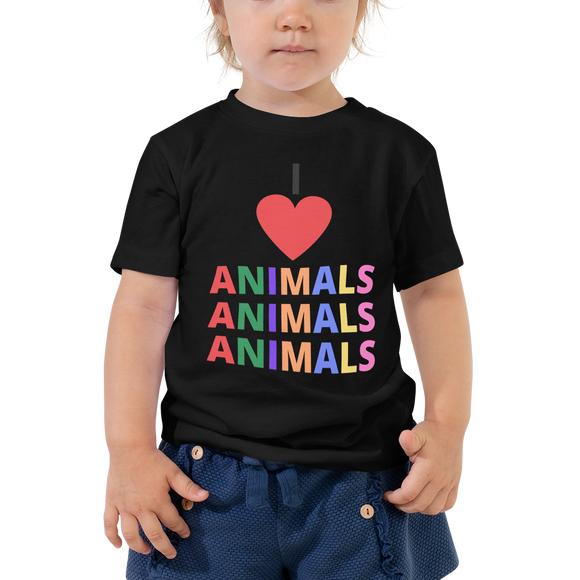I LOVE ANIMALS Toddler Short Sleeve Tee