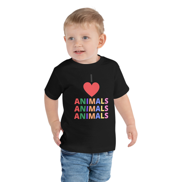 I LOVE ANIMALS Toddler Short Sleeve Tee