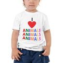 I LOVE ANIMALS Toddler Short Sleeve Tee-3