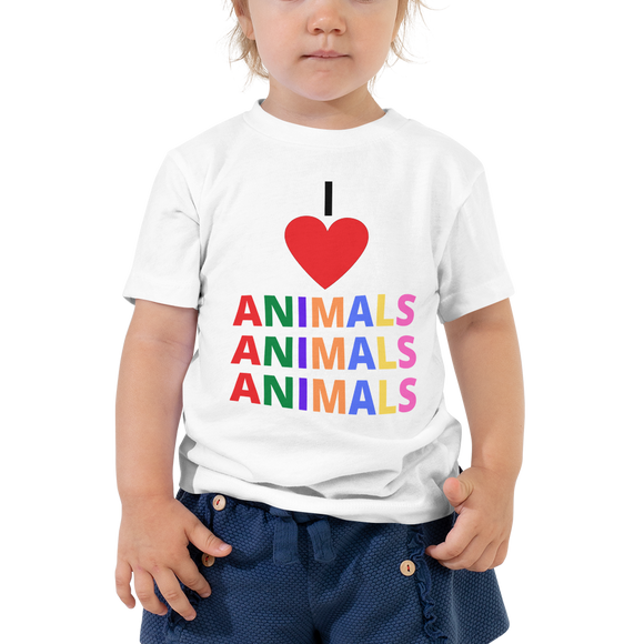 I LOVE ANIMALS Toddler Short Sleeve Tee