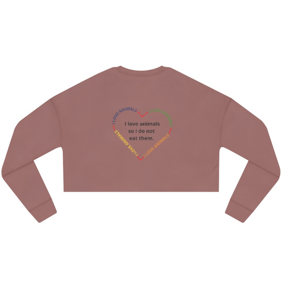 Vegan Heart Ladies Cropped Sweatshirt