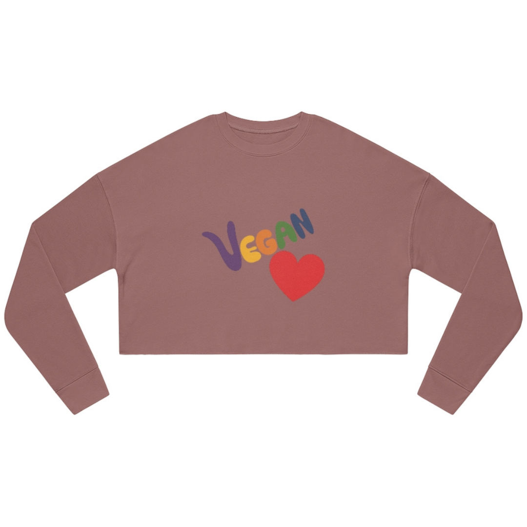 Vegan Heart Ladies Cropped Sweatshirt