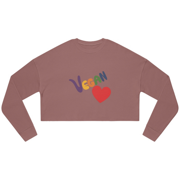 Vegan Heart Ladies Cropped Sweatshirt