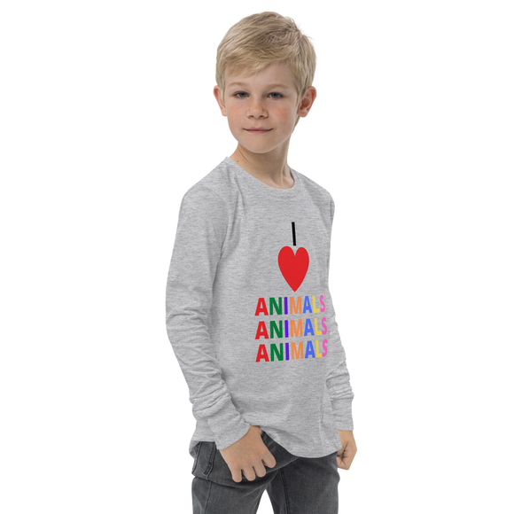 I LOVE ANIMALS Boys Long Sleeve Tee