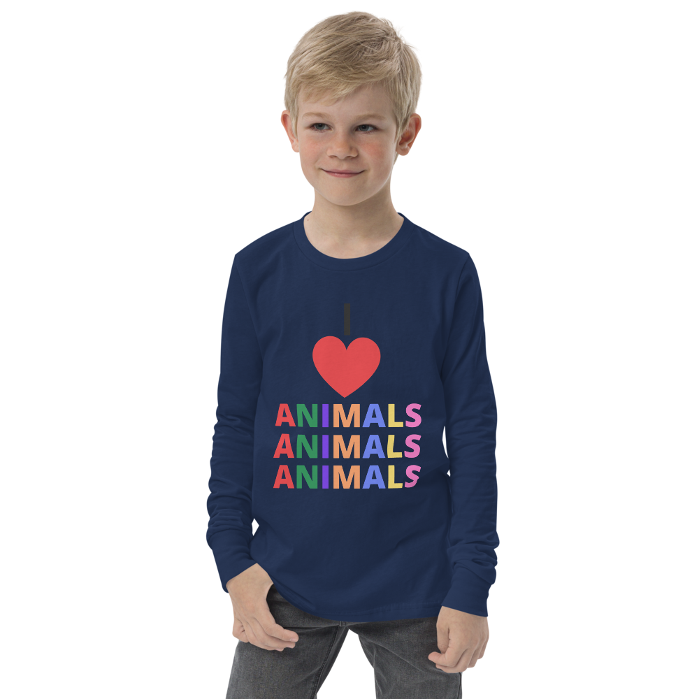 I LOVE ANIMALS Boys Long Sleeve Tee