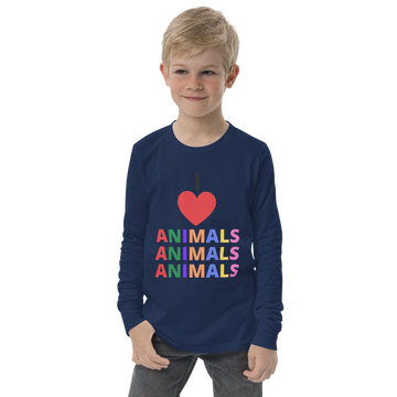 I LOVE ANIMALS Boys Long Sleeve Tee