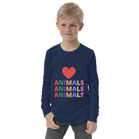 I LOVE ANIMALS Boys Long Sleeve Tee