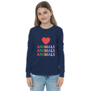 I LOVE ANIMALS Girls Long Sleeve Tee-1