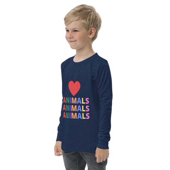 I LOVE ANIMALS Boys Long Sleeve Tee