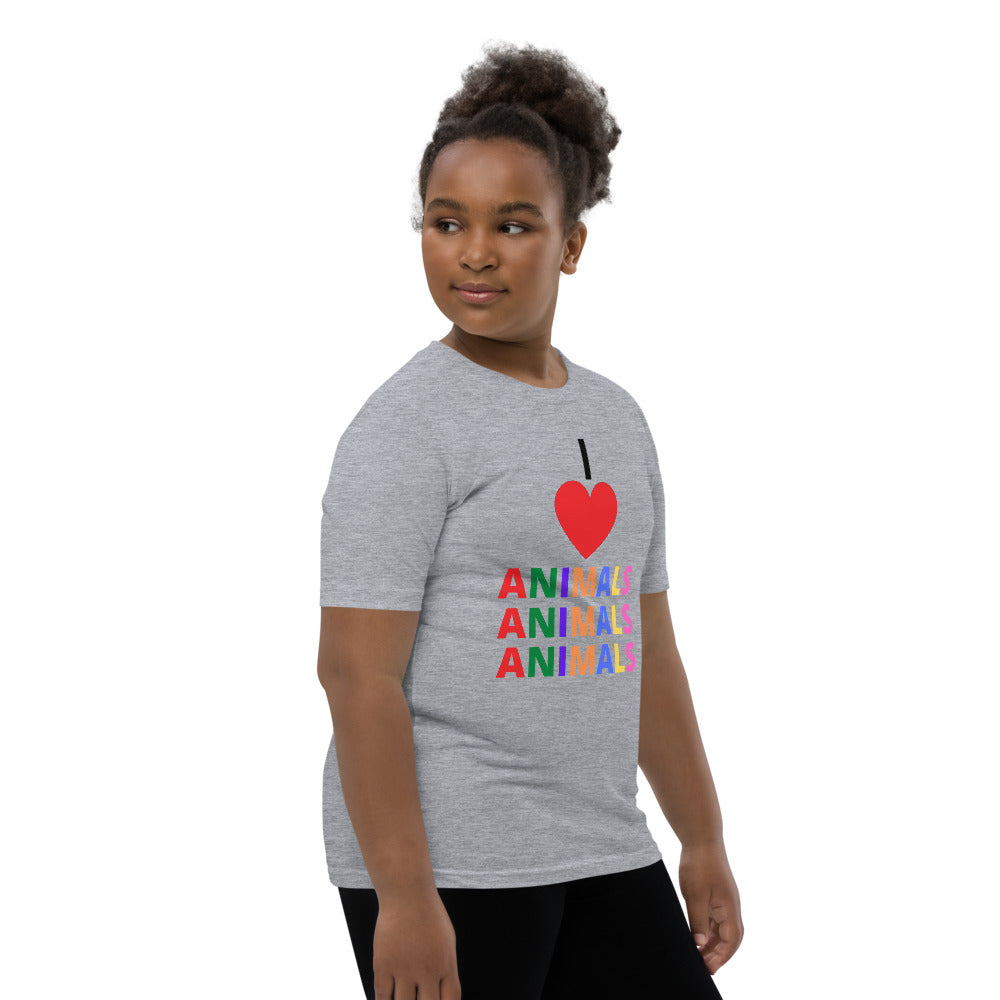 I LOVE ANIMALS Girls Short Sleeve T-Shirt