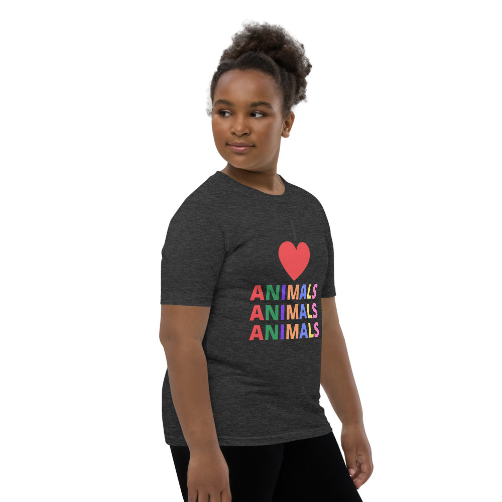 I LOVE ANIMALS Girls Short Sleeve T-Shirt