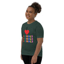 I LOVE ANIMALS Girls Short Sleeve T-Shirt-11