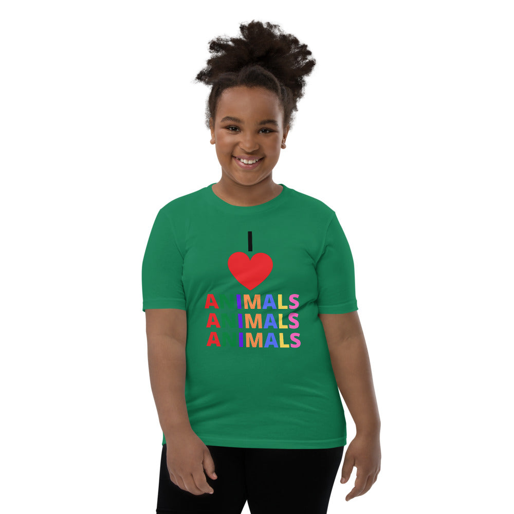 I LOVE ANIMALS Girls Short Sleeve T-Shirt