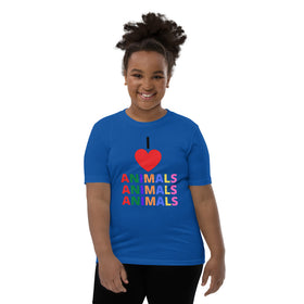 I LOVE ANIMALS Girls Short Sleeve T-Shirt - 0