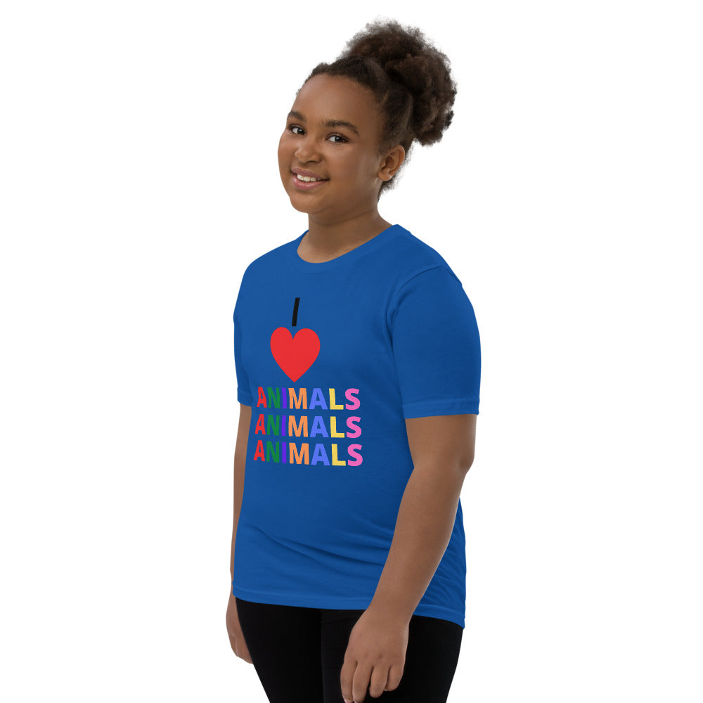 I LOVE ANIMALS Girls Short Sleeve T-Shirt