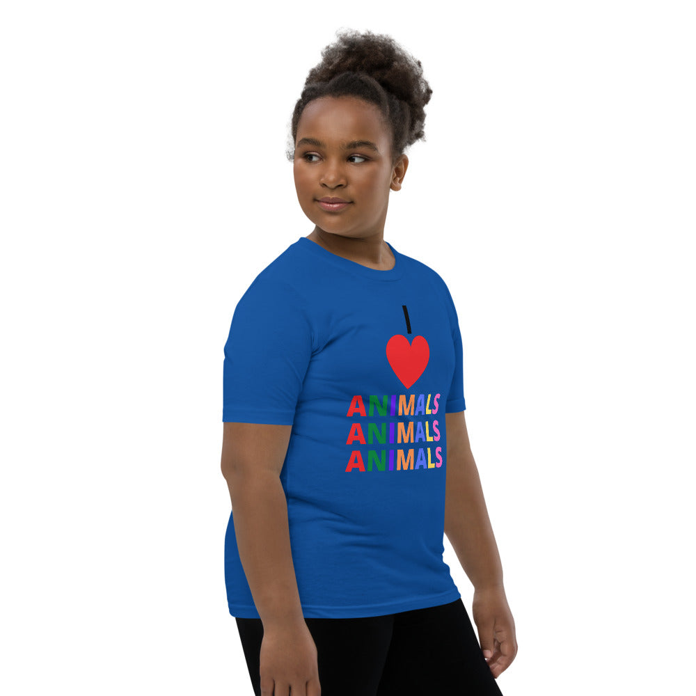 I LOVE ANIMALS Girls Short Sleeve T-Shirt